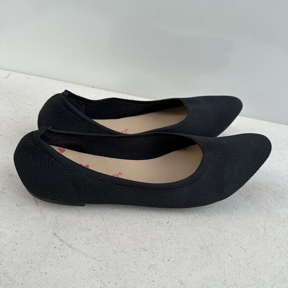Jellypop Apex Memory Foam Knit Slip On Black Flats Ballet Womens Size 8,5M New - Picture 2 of 8